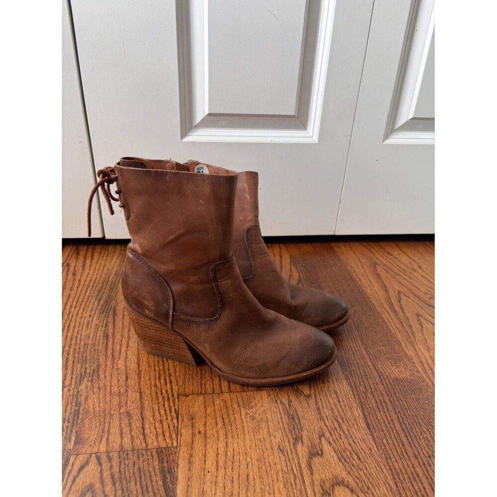 Korks Brown Leather Ankle Boots Size 9.5